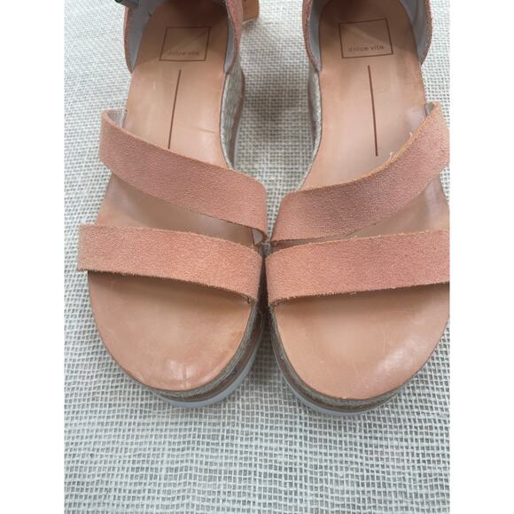 Dolce Vita Liza Coral Suede Leather Wedge Platform Sandal, Espadrilles, Ladies 8 - Picture 6 of 10